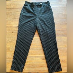 White House Black Market Black Plaid Ankle Pants